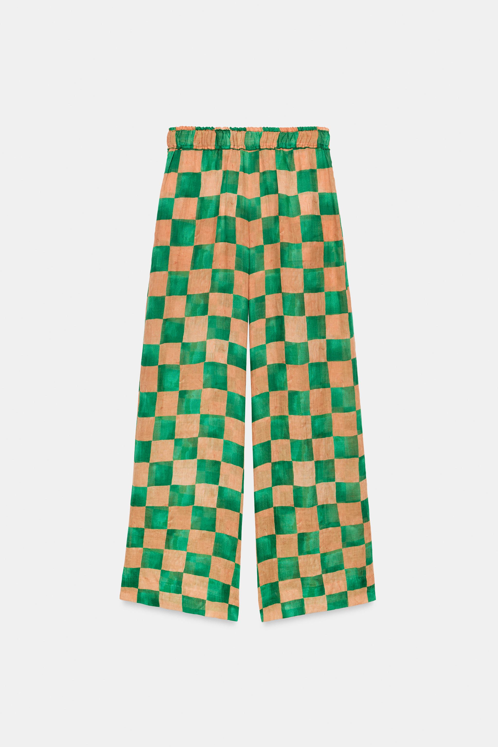 RAMIE PLAID PALAZZO PANTS ZW COLLECTION